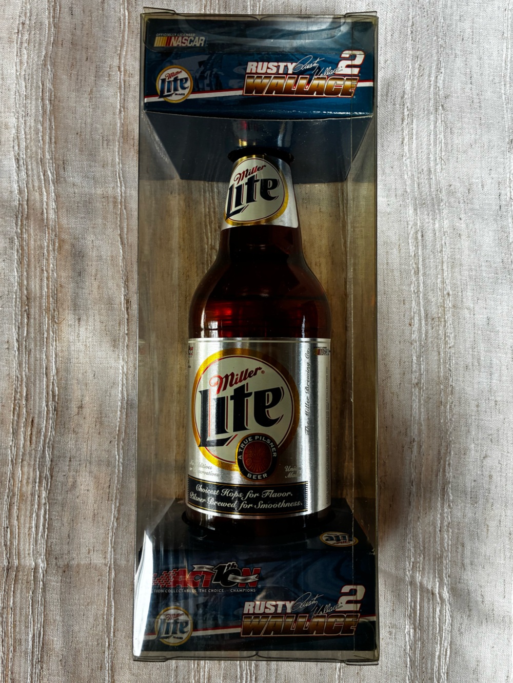 NASCAR Rusty Wallace #2 1:64 Stock Car Collectible in Miller Lite Bottle